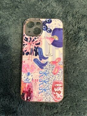 Amazon Clear Phone Case with Pink, Blue, Purple Fashion Collage
